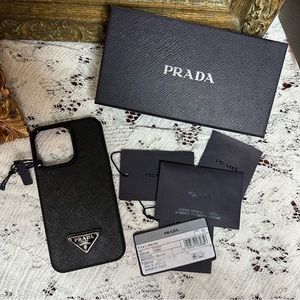 AUTHENTIC PRADA SAFFIANO LEATHER IPHONE 13 CASE (BRAND NEW/ NEVER USED)